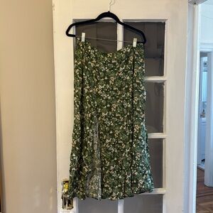 Reformation green floral skirt